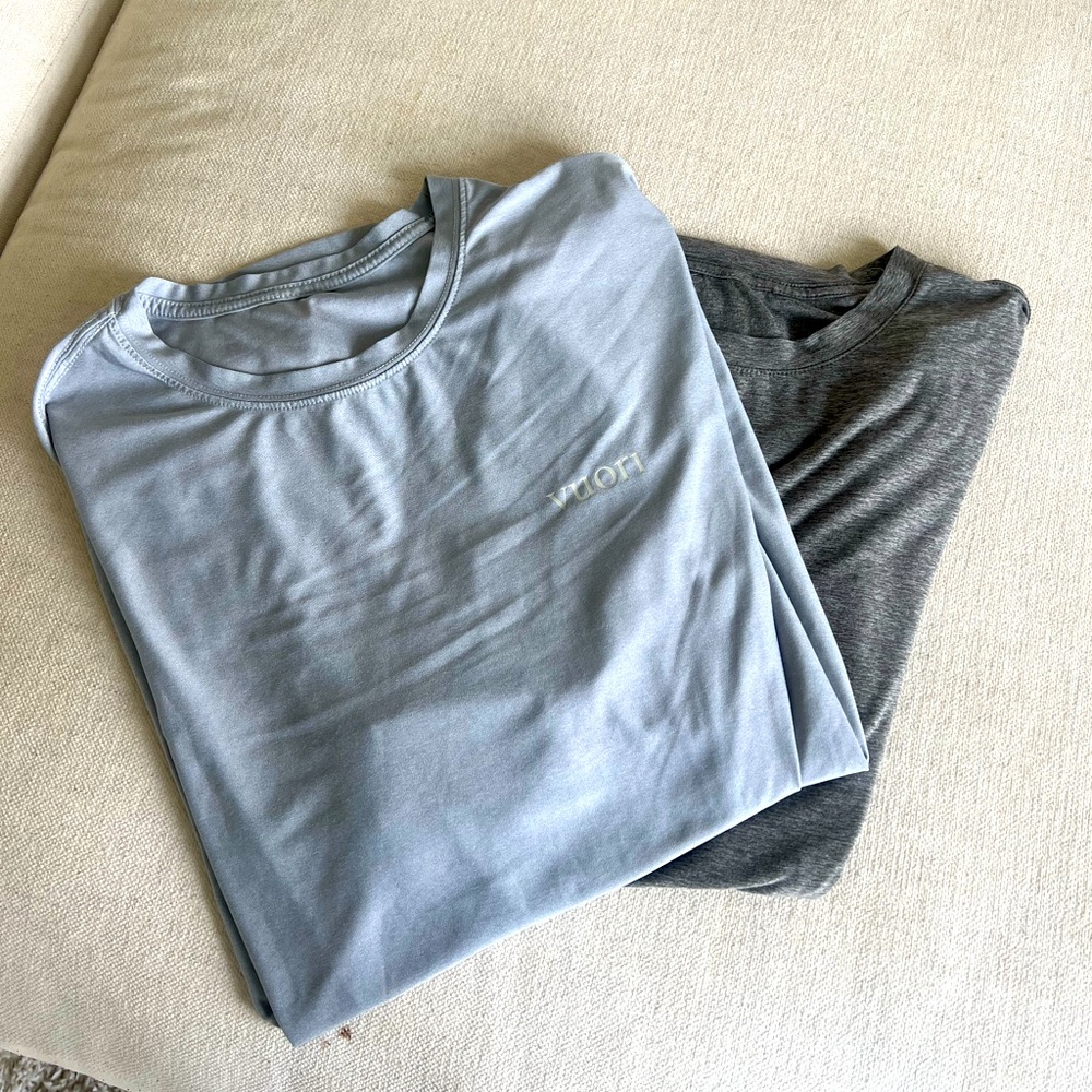 Two Vuori men’s athletic tshirts gray Medium